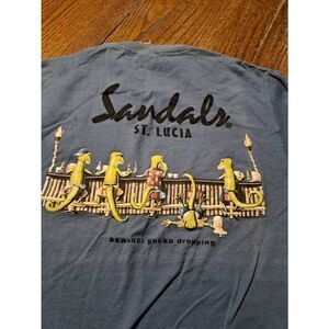 New Vintage 04 DuckCo Gecko Bar TShirt Sandals St Lucia Small Funny Novelty Tee